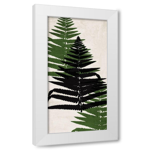 Pressed Ferns Panel 2 White Modern Wood Framed Art Print by Allen, Kimberly