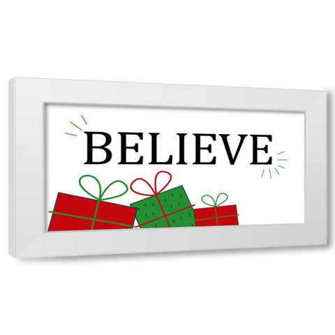 Believe Presents White Modern Wood Framed Art Print by Allen, Kimberly