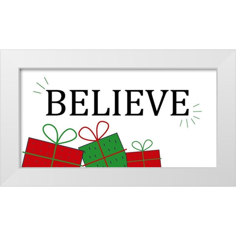 Believe Presents White Modern Wood Framed Art Print by Allen, Kimberly