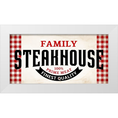 Family Steakhouse White Modern Wood Framed Art Print by Allen, Kimberly