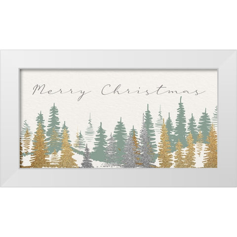 Merry Christmas Forest White Modern Wood Framed Art Print by Allen, Kimberly