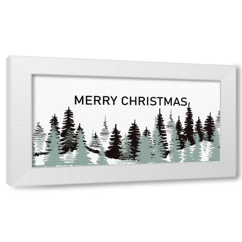 Merry Christmas Trees White Modern Wood Framed Art Print by Allen, Kimberly