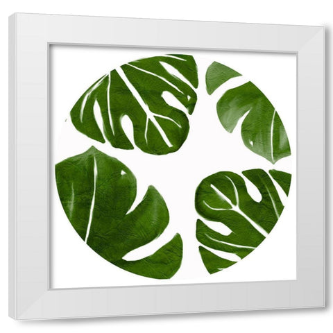 Tropic Green 2 circle White Modern Wood Framed Art Print by Kimberly, Allen