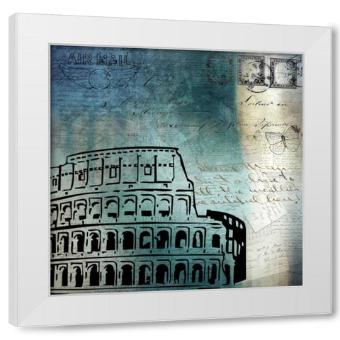 Roman Blue White Modern Wood Framed Art Print by Allen, Kimberly