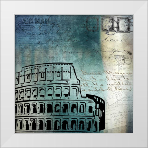 Roman Blue White Modern Wood Framed Art Print by Allen, Kimberly