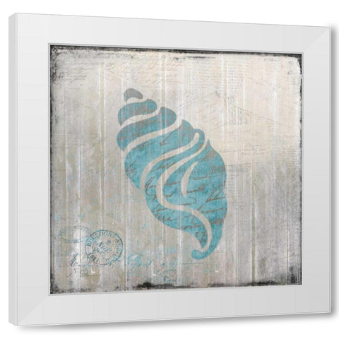 Seashell 1 White Modern Wood Framed Art Print by Allen, Kimberly