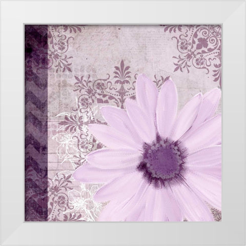 Purple Bloom 1 White Modern Wood Framed Art Print by Allen, Kimberly