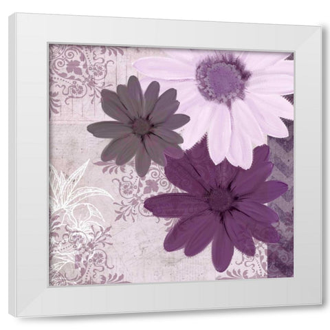 Purple Bloom 3 White Modern Wood Framed Art Print by Allen, Kimberly
