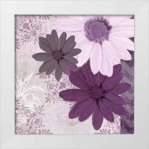 Purple Bloom 3 White Modern Wood Framed Art Print by Allen, Kimberly