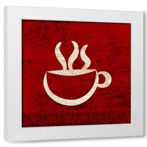 Red Coffee 1 White Modern Wood Framed Art Print by Allen, Kimberly