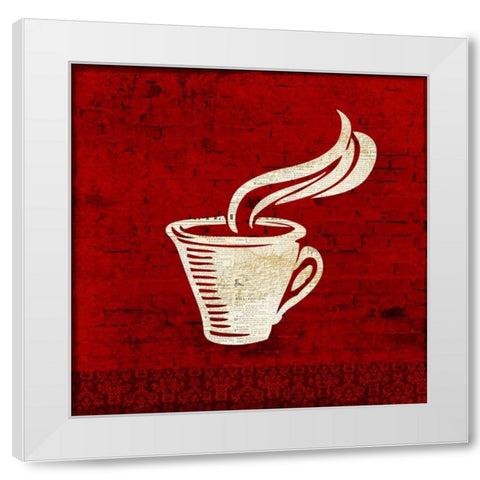 Red Coffee 3 White Modern Wood Framed Art Print by Allen, Kimberly