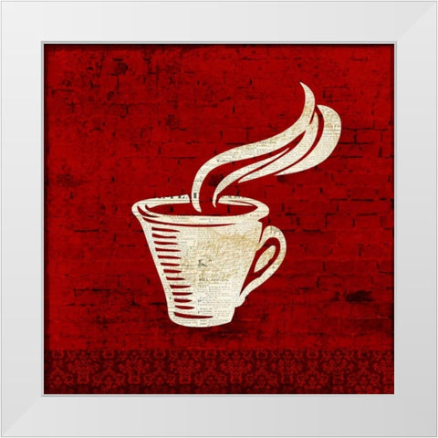 Red Coffee 3 White Modern Wood Framed Art Print by Allen, Kimberly