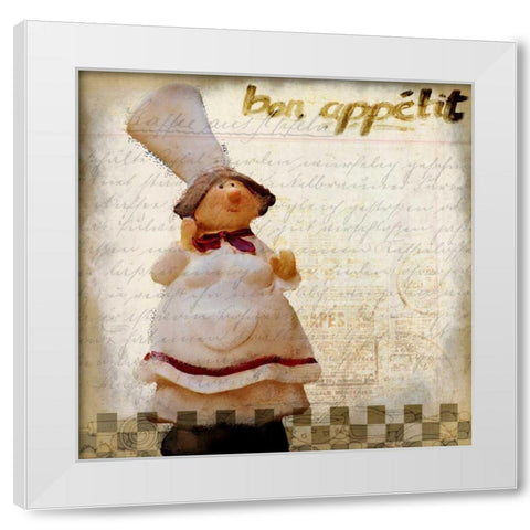 Bon Appetit 1 White Modern Wood Framed Art Print by Allen, Kimberly