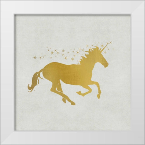 Unicorn Gold 1 White Modern Wood Framed Art Print by Allen, Kimberly