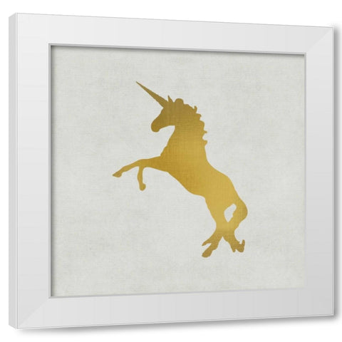 Unicorn Gold 2 White Modern Wood Framed Art Print by Allen, Kimberly
