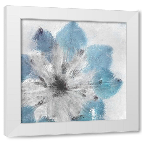 Soft Blue Bloom White Modern Wood Framed Art Print by Allen, Kimberly