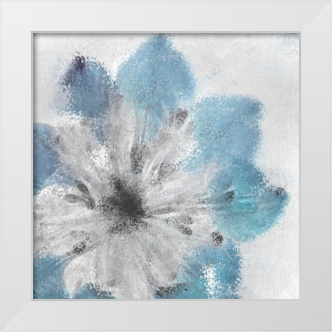Soft Blue Bloom White Modern Wood Framed Art Print by Allen, Kimberly