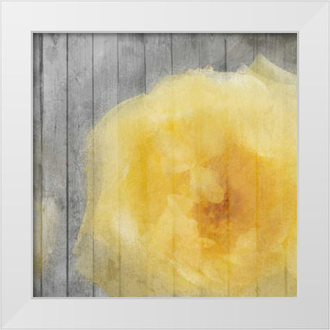 Yellow Bloom Simple White Modern Wood Framed Art Print by Allen, Kimberly