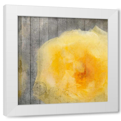 Yellow Bloom White Modern Wood Framed Art Print by Allen, Kimberly