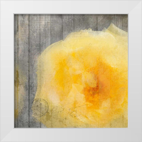 Yellow Bloom White Modern Wood Framed Art Print by Allen, Kimberly