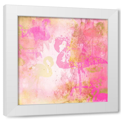 Flamingo Pink 2 White Modern Wood Framed Art Print by Allen, Kimberly