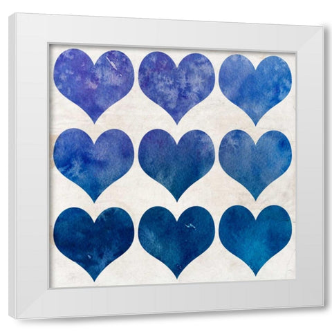 Watercolor Hearts 3 White Modern Wood Framed Art Print by Allen, Kimberly