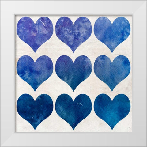 Watercolor Hearts 3 White Modern Wood Framed Art Print by Allen, Kimberly