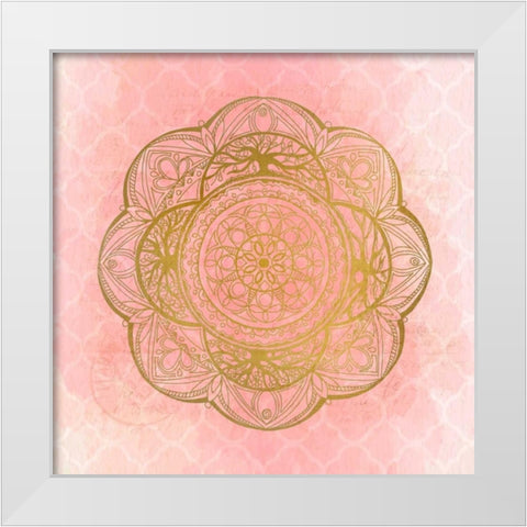 Medallion 1 White Modern Wood Framed Art Print by Allen, Kimberly