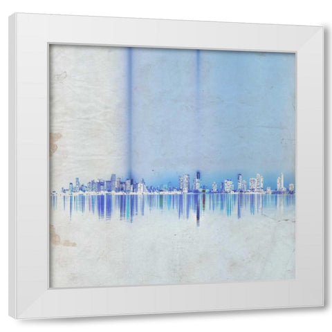 Miami in Blue White Modern Wood Framed Art Print by Allen, Kimberly