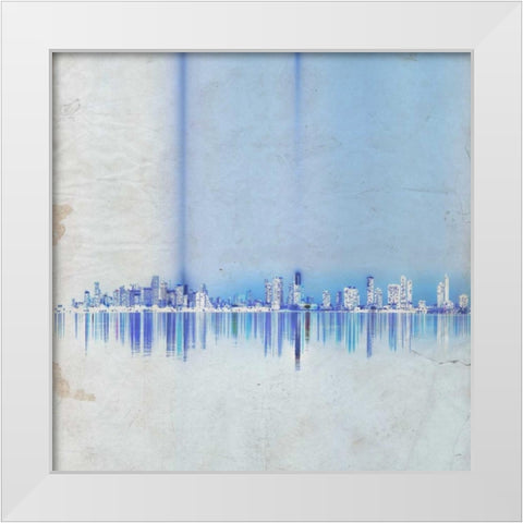 Miami in Blue White Modern Wood Framed Art Print by Allen, Kimberly
