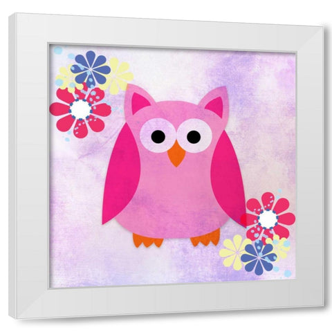 Retro Owl 1 White Modern Wood Framed Art Print by Allen, Kimberly