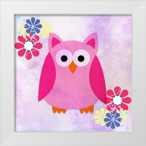 Retro Owl 1 White Modern Wood Framed Art Print by Allen, Kimberly