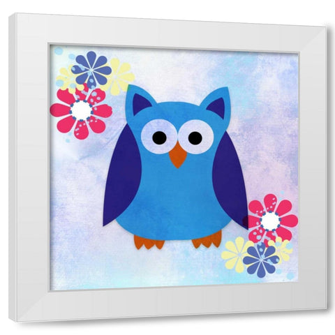 Retro Owl 2 White Modern Wood Framed Art Print by Allen, Kimberly