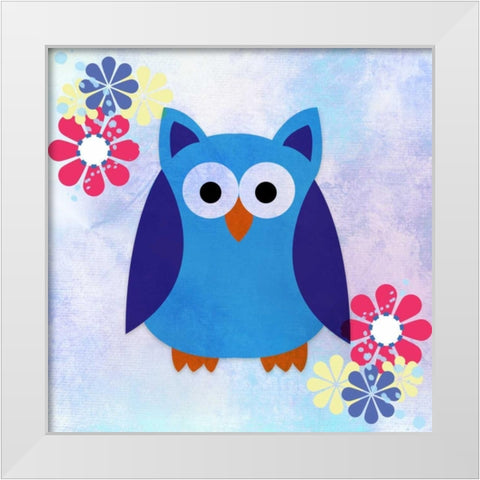 Retro Owl 2 White Modern Wood Framed Art Print by Allen, Kimberly