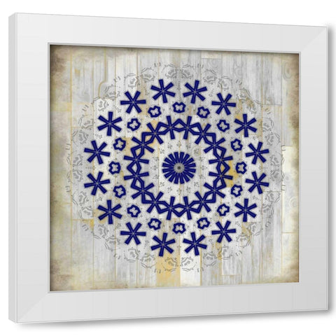 Indigo Tile 2 White Modern Wood Framed Art Print by Allen, Kimberly