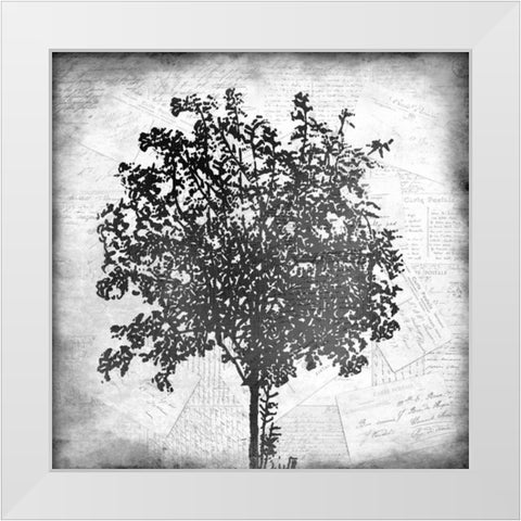 Tree Silhouette Black and White 2 White Modern Wood Framed Art Print by Allen, Kimberly