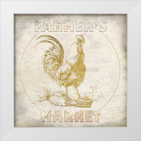 Golden Farmers Market White Modern Wood Framed Art Print by Allen, Kimberly