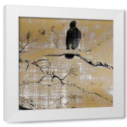 Black Birds 2 White Modern Wood Framed Art Print by Allen, Kimberly