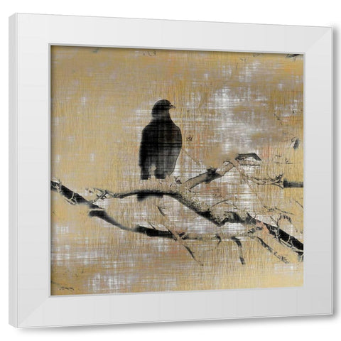 Black Birds 3 White Modern Wood Framed Art Print by Allen, Kimberly