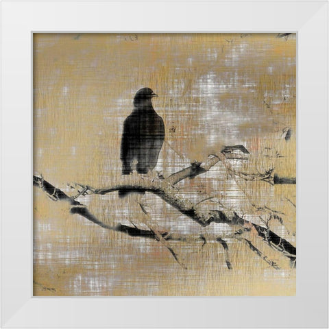 Black Birds 3 White Modern Wood Framed Art Print by Allen, Kimberly