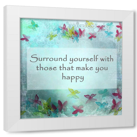 Surrounding Happiness White Modern Wood Framed Art Print by Allen, Kimberly