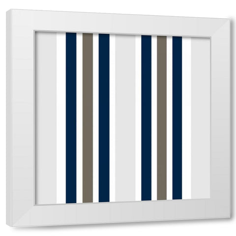 Indigo Coral Pattern White Modern Wood Framed Art Print by Allen, Kimberly
