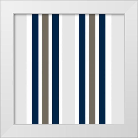 Indigo Coral Pattern White Modern Wood Framed Art Print by Allen, Kimberly