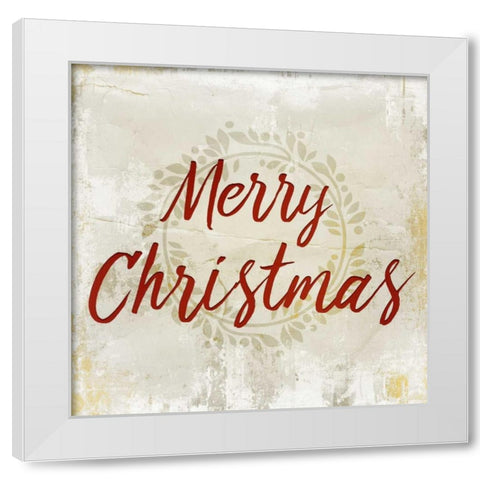 Merry Christmas White Modern Wood Framed Art Print by Allen, Kimberly