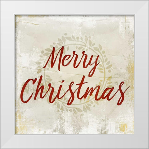 Merry Christmas White Modern Wood Framed Art Print by Allen, Kimberly