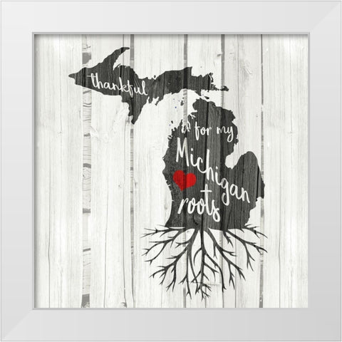 MI Roots White Modern Wood Framed Art Print by Kimberly, Allen