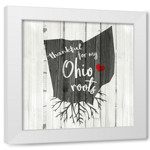 OH Roots White Modern Wood Framed Art Print by Kimberly, Allen