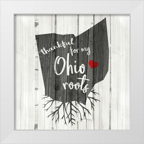 OH Roots White Modern Wood Framed Art Print by Kimberly, Allen