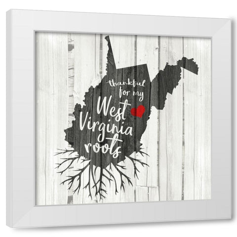 WV Roots White Modern Wood Framed Art Print by Kimberly, Allen