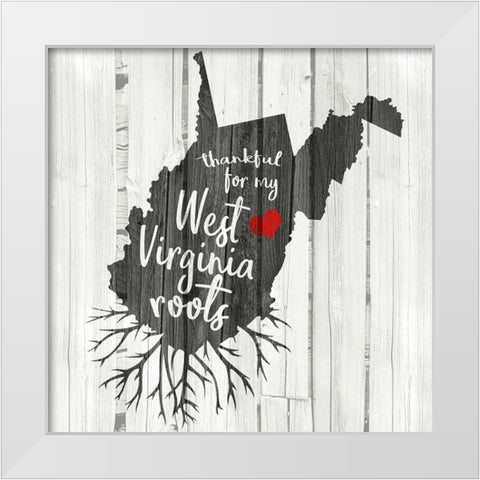 WV Roots White Modern Wood Framed Art Print by Kimberly, Allen